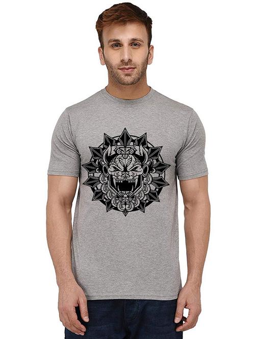 men round neck front print t-shirt - 20988596 - Very Small Image - 1