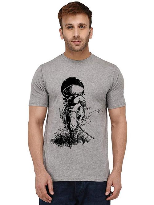 men round neck front print t-shirt - 20988606 - Very Small Image - 1