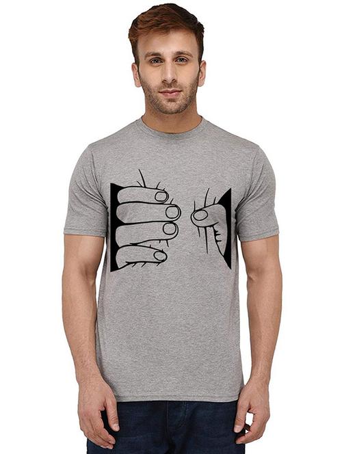 men round neck front print t-shirt - 20988721 - Very Small Image - 1