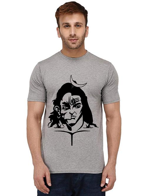 men round neck front print t-shirt - 20988731 - Very Small Image - 1