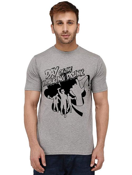 men round neck front print cotton t-shirt - 20988751 - Very Small Image - 1