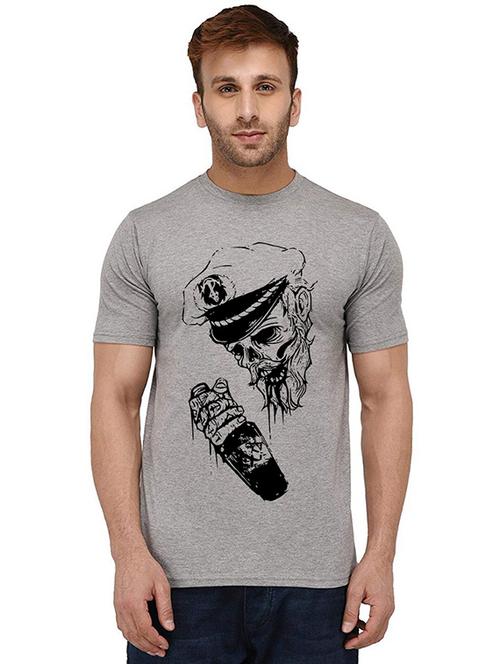 men round neck front print t-shirt - 20988761 - Very Small Image - 1
