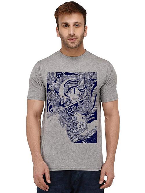 grey front printed casual t-shirt - 20988896 - Very Small Image - 1