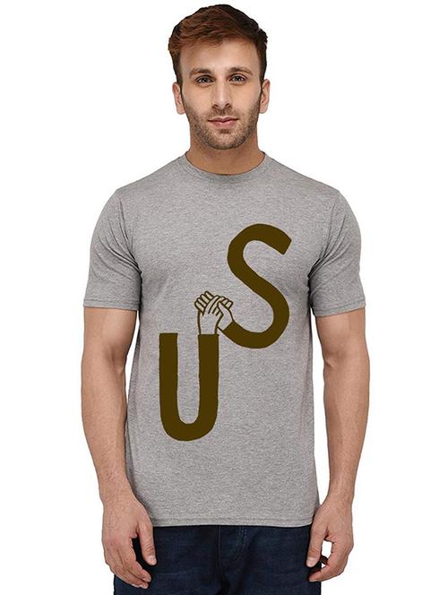 men round neck front print t-shirt - 20988967 - Very Small Image - 1
