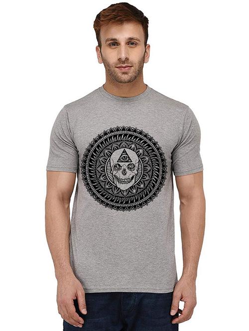 men round neck front printed t-shirt - 20989041 - Very Small Image - 1