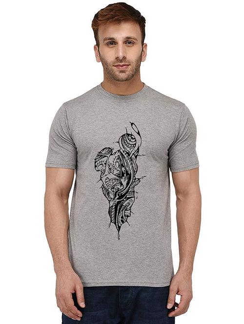men round neck front printed t-shirt - 20989068 - Very Small Image - 1