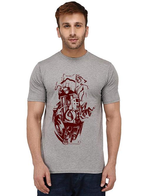 men round neck front print t-shirt - 20989069 - Very Small Image - 1