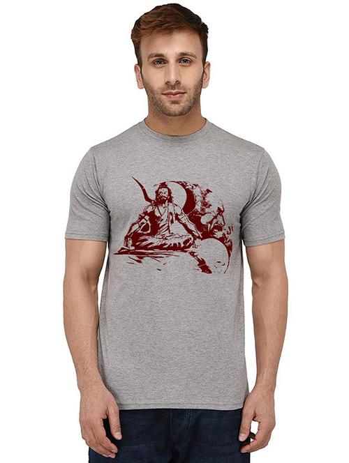 men round neck front print t-shirt - 20989087 - Very Small Image - 1