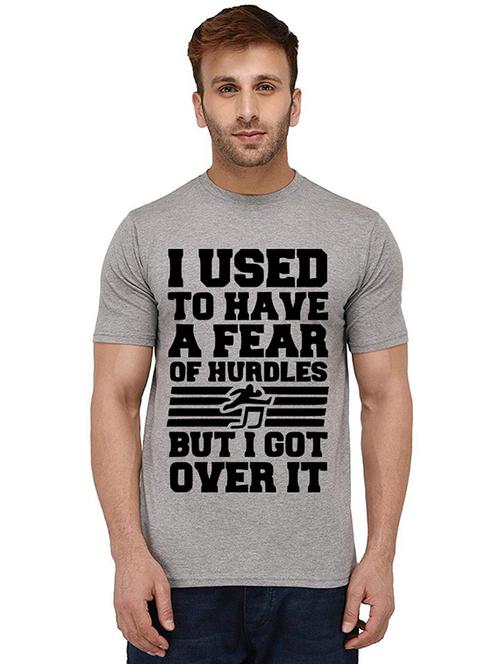 men round neck front print cotton t-shirt - 20989131 - Very Small Image - 1