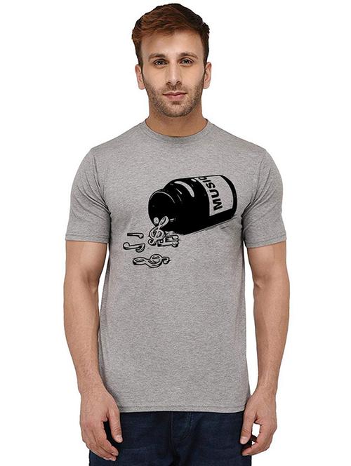 men round neck front printed t-shirt - 20989134 - Very Small Image - 1