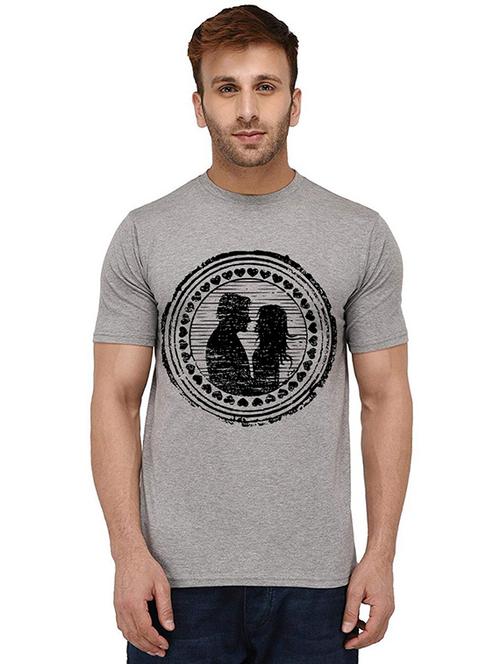 men round neck front print t-shirt - 20989151 - Very Small Image - 1