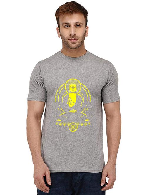 men round neck front printed t-shirt - 20989165 - Very Small Image - 1