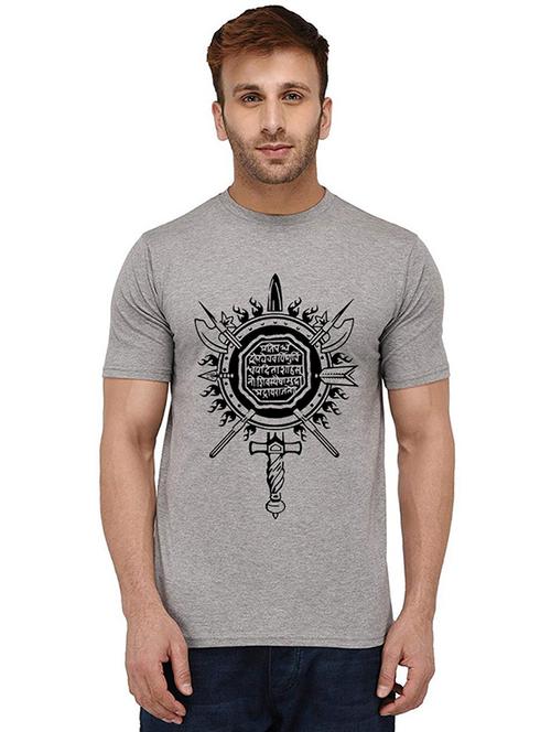 men round neck front print t-shirt - 20989174 - Very Small Image - 1