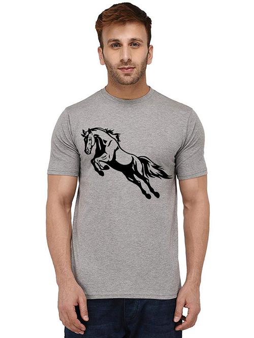 men's round neck front print t-shirt - 20989185 - Very Small Image - 1