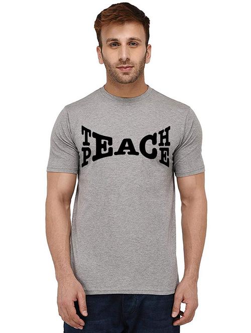 men's round neck front print t-shirt - 20989211 - Very Small Image - 1