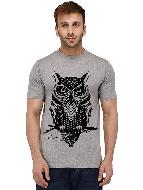 men round neck front print t-shirt - 20989216 - Very Small Image - 1