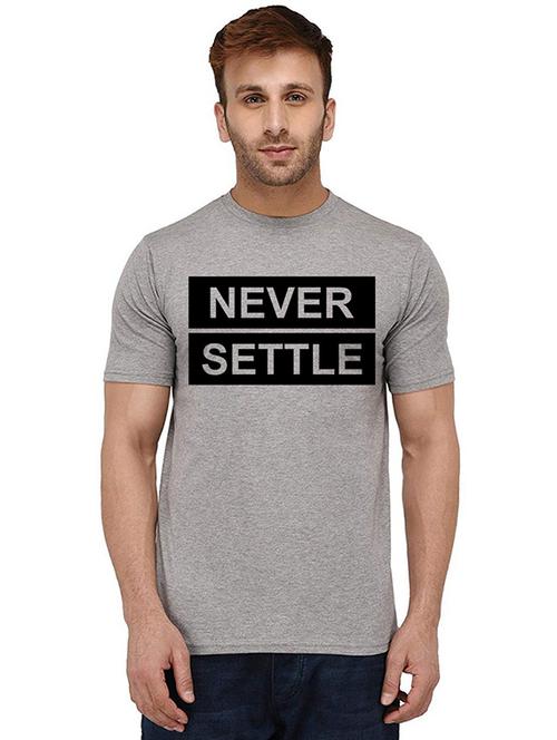 men round neck front print cotton t-shirt - 20989224 - Very Small Image - 1