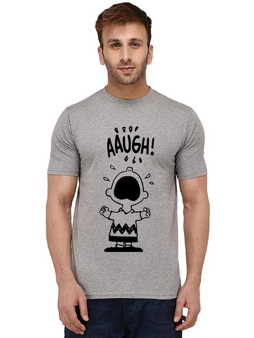 men round neck front print t-shirt - 20989237 - Very Small Image - 1