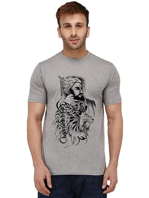 men round neck front printed t-shirt - 20989293 - Very Small Image - 1