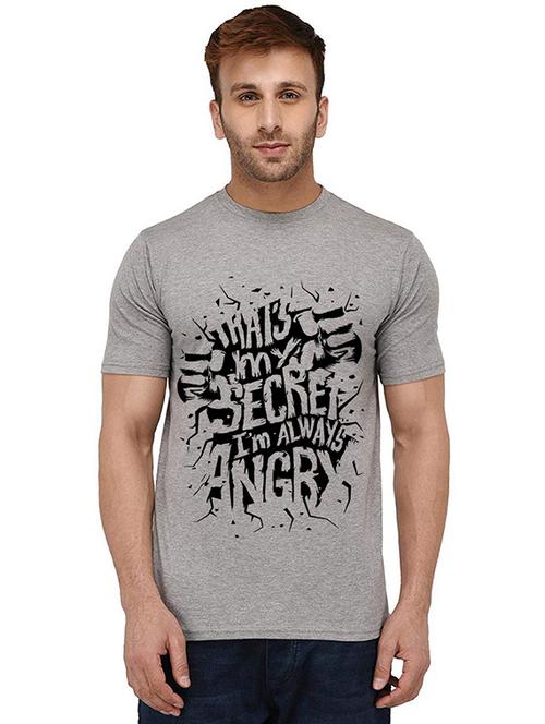 men round neck front print cotton t-shirt - 20989329 - Very Small Image - 1