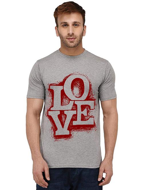 grey front printed casual t-shirt - 20989331 - Very Small Image - 1
