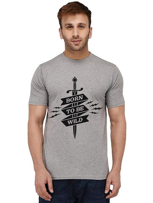 men round neck front print t-shirt - 20989562 - Very Small Image - 1