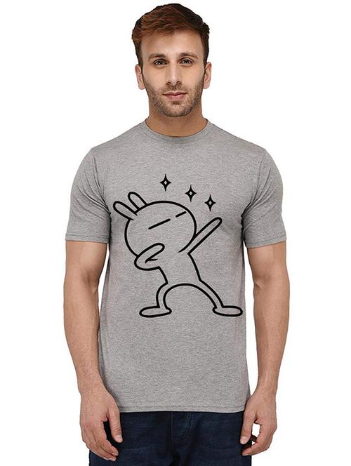 men round neck front print t-shirt - 20989576 - Very Small Image - 1