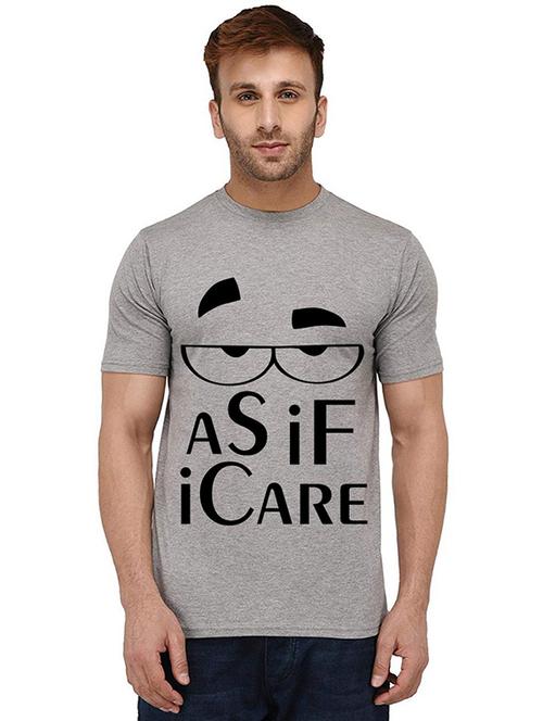 men round neck front print t-shirt - 20989677 - Very Small Image - 1