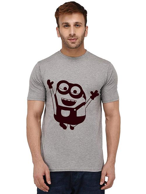 men round neck front print t-shirt - 20989708 - Very Small Image - 1