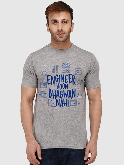 men round neck front print t-shirt - 20989804 - Very Small Image - 1