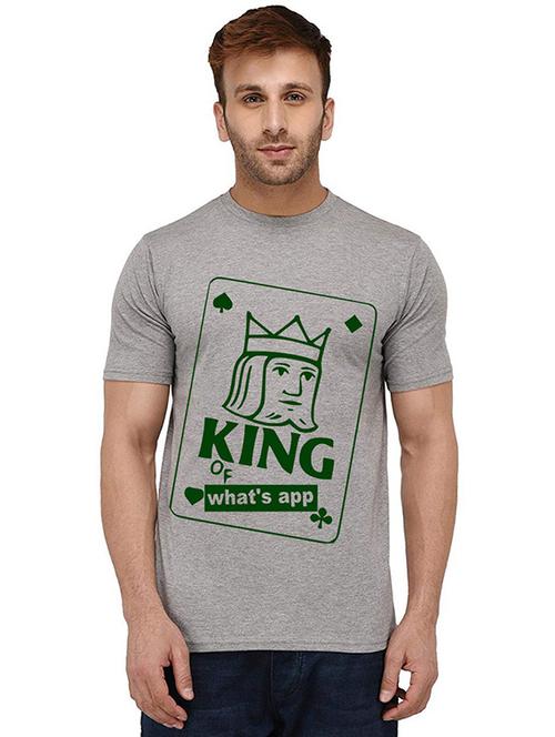 men round neck front print t-shirt - 20989806 - Very Small Image - 1