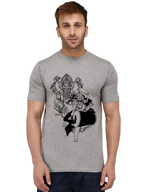 men front print round neck t-shirts - 20989827 - Very Small Image - 1