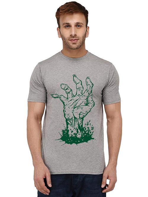 men round neck front print cotton t-shirt - 20989858 - Very Small Image - 1