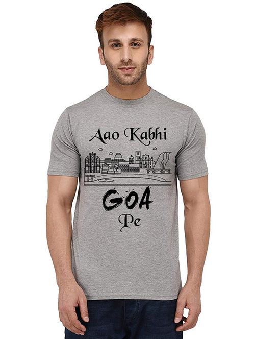 men round neck front print t-shirt - 20989889 - Very Small Image - 1