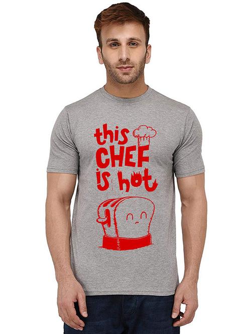 grey front printed casual t-shirt - 20989982 - Very Small Image - 1