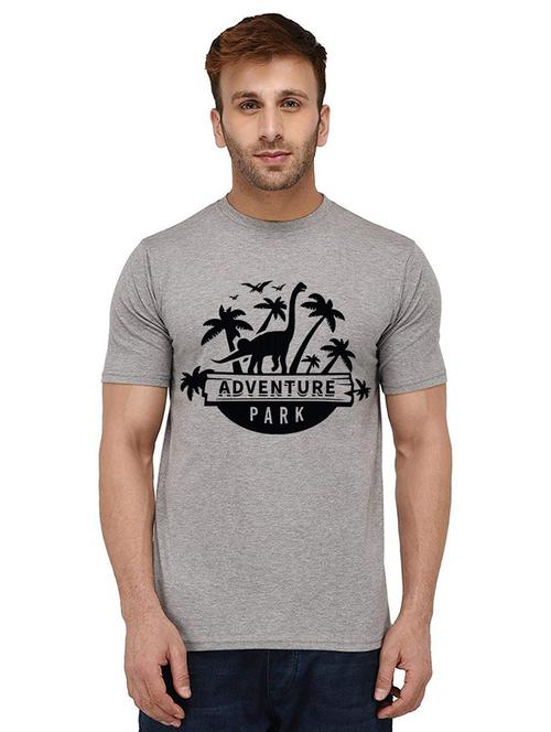 men front print round neck t-shirt - 20990079 - Very Small Image - 1