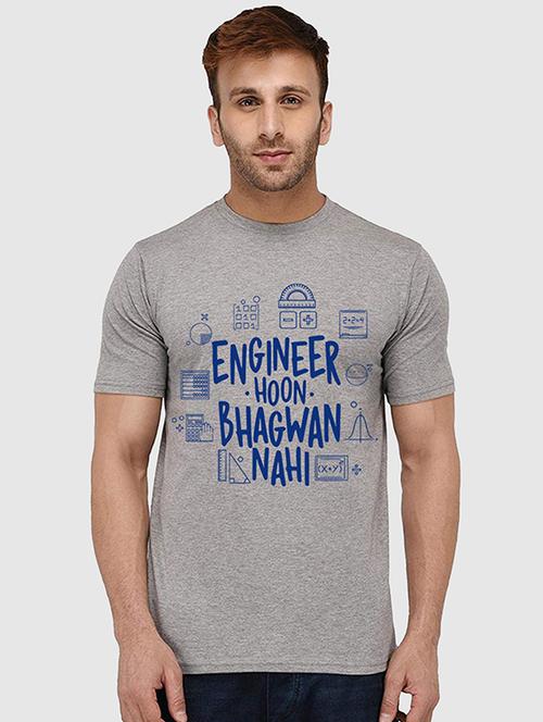 men round neck front print t-shirt - 20990124 - Very Small Image - 1