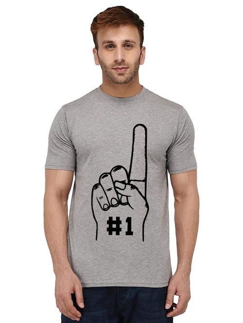 men's round neck front print t-shirt - 20990154 - Very Small Image - 1