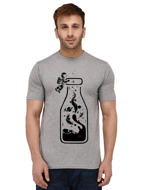 men round neck front print t-shirt - 20990171 - Very Small Image - 1