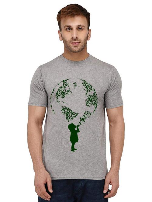 men round neck front print t-shirt - 20990182 - Very Small Image - 1