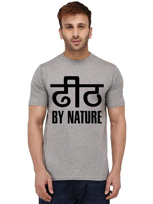 men round neck front print t-shirt - 20990202 - Very Small Image - 1