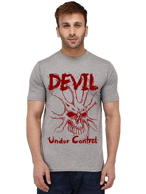 men round neck front print t-shirt - 20990210 - Very Small Image - 1