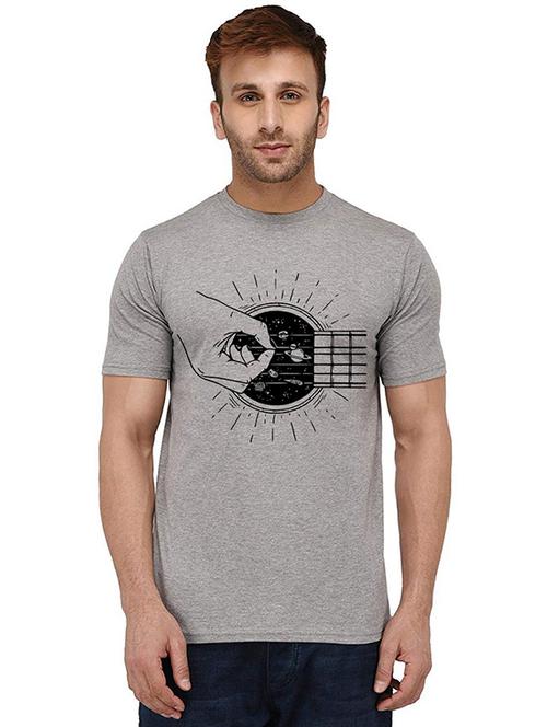 grey front printed casual t-shirt - 20990277 - Very Small Image - 1