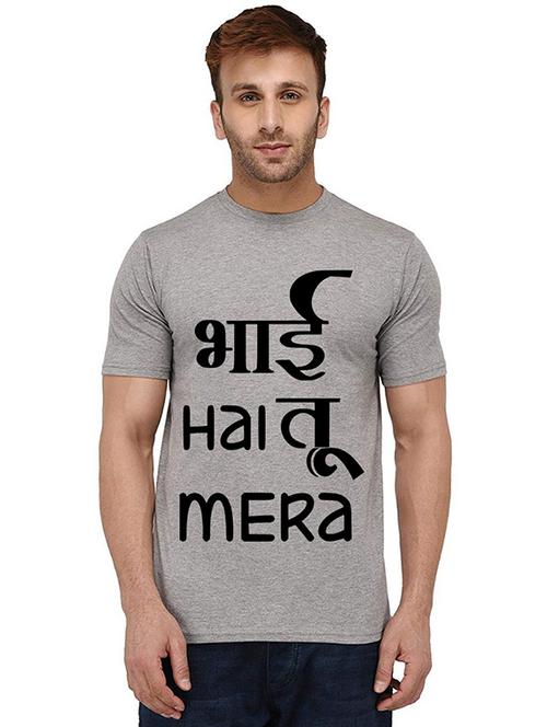 men front print round neck t-shirt - 20990289 - Very Small Image - 1