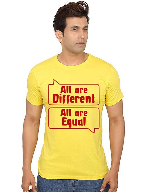 yellow cotton front print tshirt - 20990465 - Very Small Image - 1