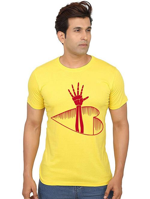 men round neck front printed t-shirt - 20990511 - Very Small Image - 1