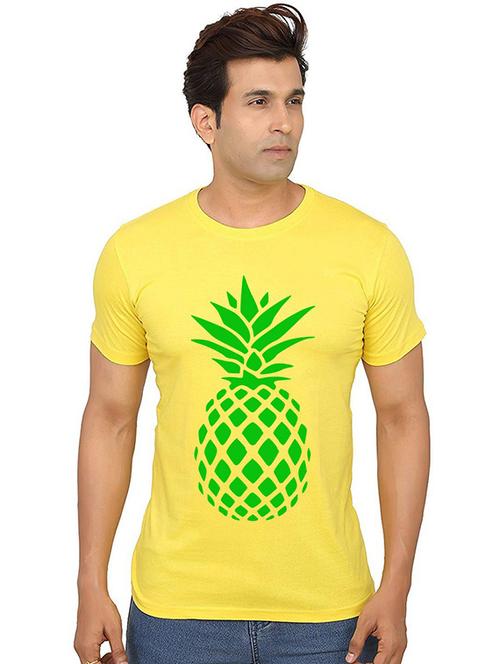 men round neck front print t-shirt - 20990512 - Very Small Image - 1