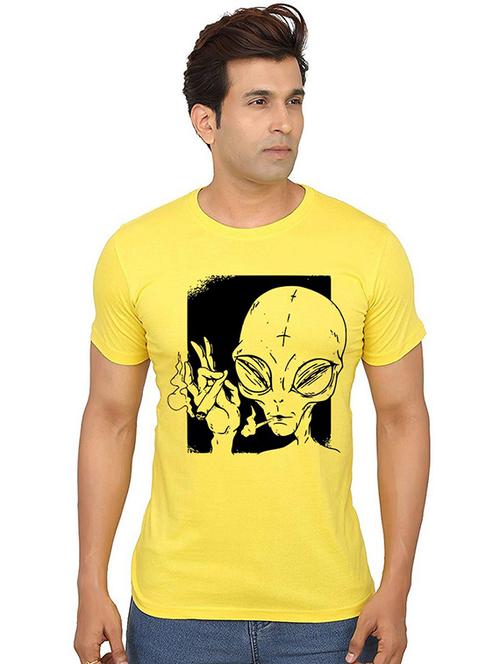 men round neck front printed t-shirt - 20990542 - Very Small Image - 1