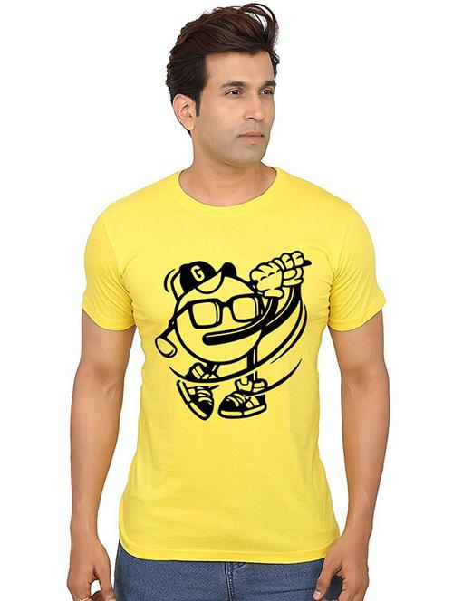 men round neck front print t-shirt - 20990545 - Very Small Image - 1