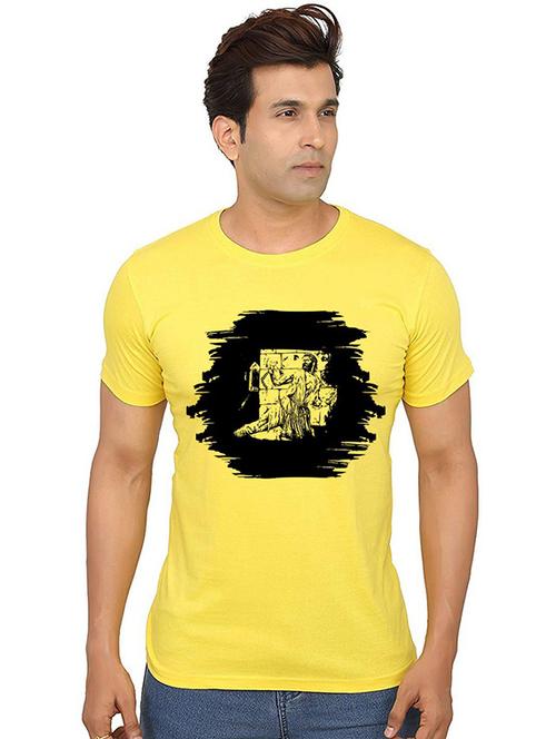men round neck front print t-shirt - 20990582 - Very Small Image - 1